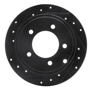 Chrysler 200 Brake Rotor (1) - Rear Left - R1 Concepts - Drilled & Slotted - Black - `07-`17